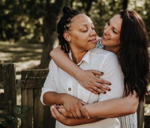 Couple hugging